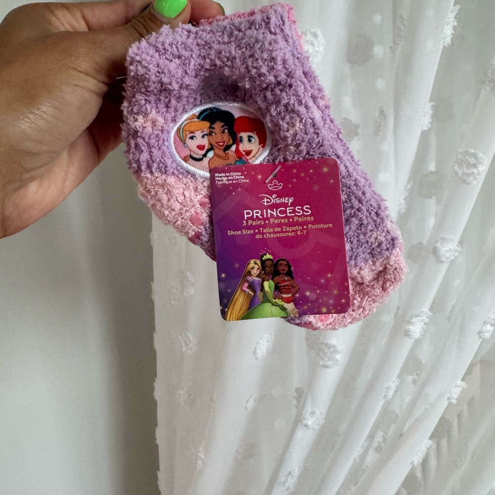 Disney Princess Purple and Pink Fuzzy Socks